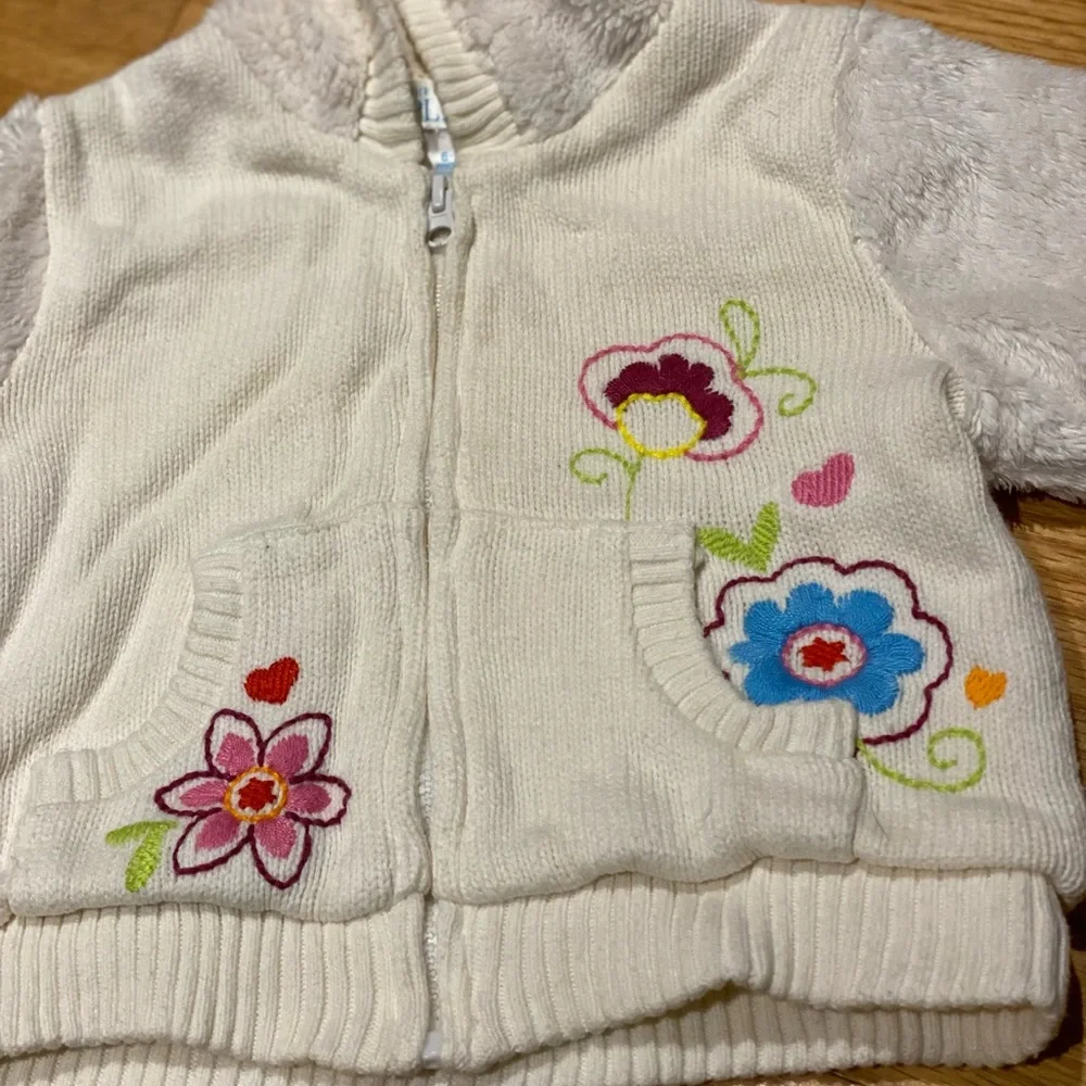 Childrens Place Faux Fur Sweater Hoodie Size 6-9 months